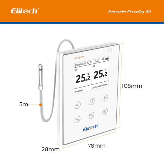 Registrador de datos de temperatura inalámbrico Elitech RCW-800W-TDE, registrador de temperatura remoto WIFI para refrigerador