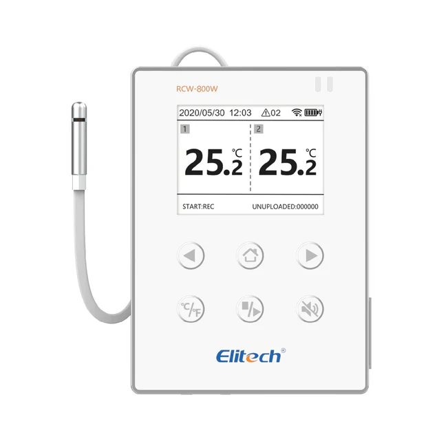 Registrador de datos de temperatura inalámbrico Elitech RCW-800W-TDE, registrador de temperatura remoto WIFI para refrigerador